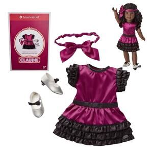 American Girl Claudie Jazz Performance Outfit Dress Headband Tap Shoes Box New